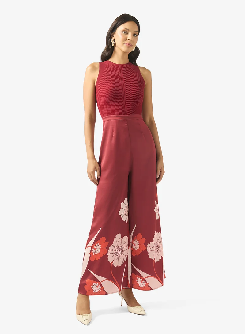 Ted Baker Izeny Knit Bodice Floral Printed Jumpsuit