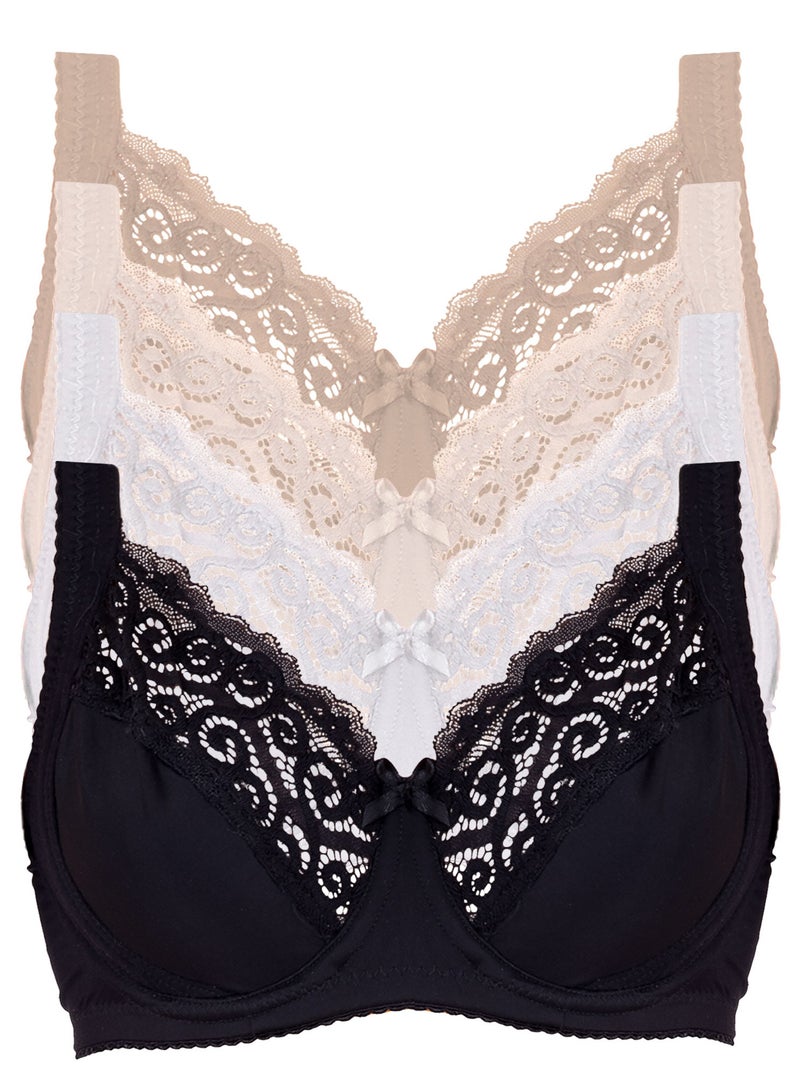 Dadoush Supportive everyday lace bra. Featured with a D cup.  - Image 2