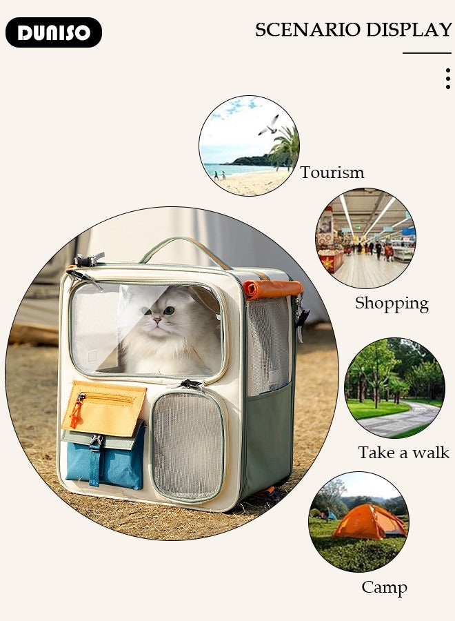 DUNISO Cat Backpack, Pet Carrier Backpack for Small Medium Dogs Cats, Pet Carrier Hiking Backpack with Ventilated Mesh, Pet Backpack With Top Handle, Airline Approved, Designed for Travel, Hiking, Walking & Outdoor Use - Image 3