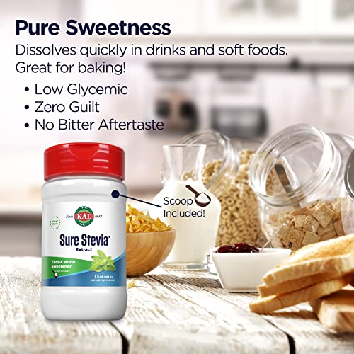 KAL Sure Stevia Extract Powder, Low Carb, Plant Based Stevia Sweetener, Great Taste, Zero Calories, Zero Sugar, Low Glycemic & Perfect for a Keto Diet, 60-Day Guarantee, Approx. 1820 Servings, 3.5oz - Image 3