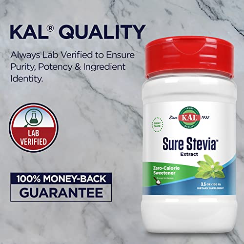 KAL Sure Stevia Extract Powder, Low Carb, Plant Based Stevia Sweetener, Great Taste, Zero Calories, Zero Sugar, Low Glycemic & Perfect for a Keto Diet, 60-Day Guarantee, Approx. 1820 Servings, 3.5oz - Image 5