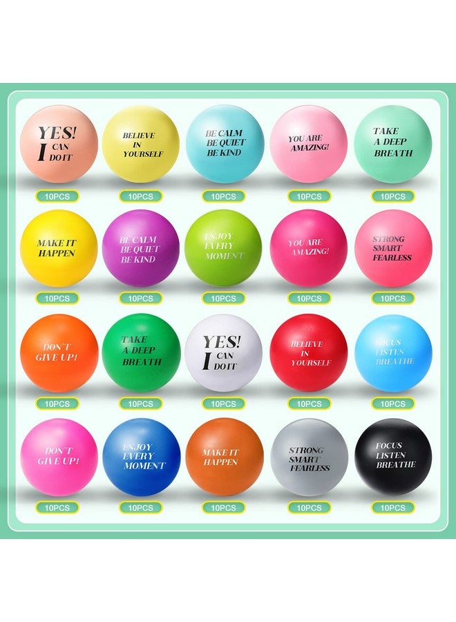 Jerify 200 Pieces Motivational Colorful Balls 1.57 Inches Inspirational Quotes Balls Foam Encouraging Balls For Adults Hand Exercise Supplies - Image 2