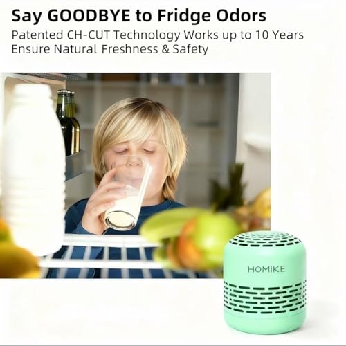 HOMIKE Refrigerator Deodorizer, Odor Eliminator,Last up to 10 Years for Car,Closet,Shoes Cabinet,Fridge and Freezer,Outperforms Baking Soda and Activated Carbon (Green) - Image 2