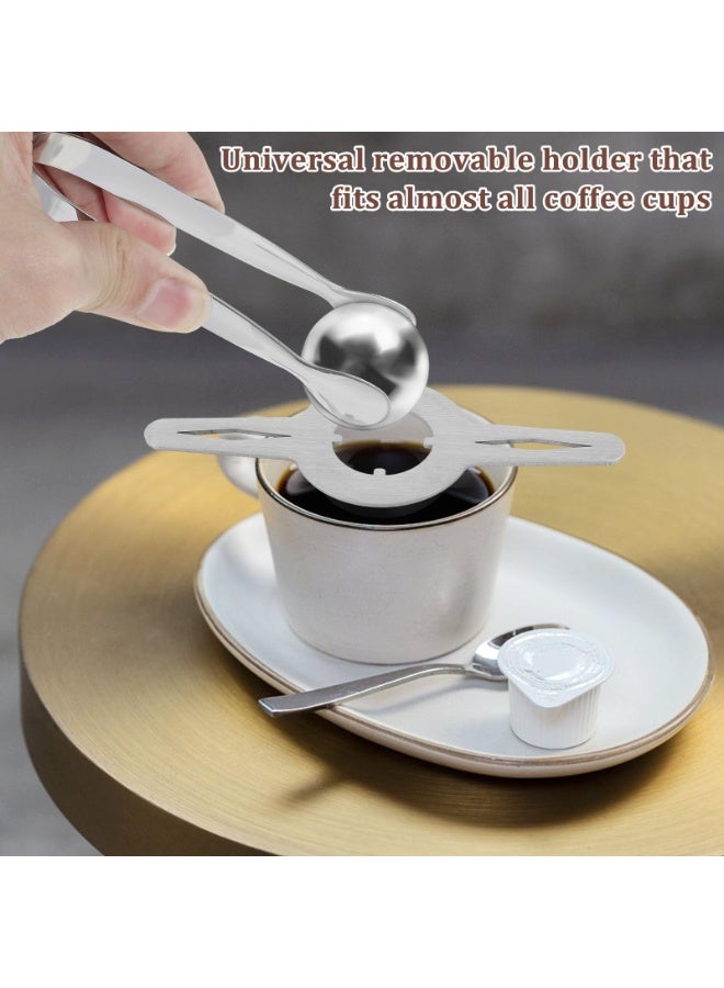 CMGTYYD. كرات تبريد قهوة من الفولاذ المقاوم للصدأ، كرات ثلج إسبريسو قابلة لإعادة الاستخدام، ملحقات إسبريسو مع علبة وملقط، أفكار هدايا سريعة التجميد لعشاق القهوة - Image 4