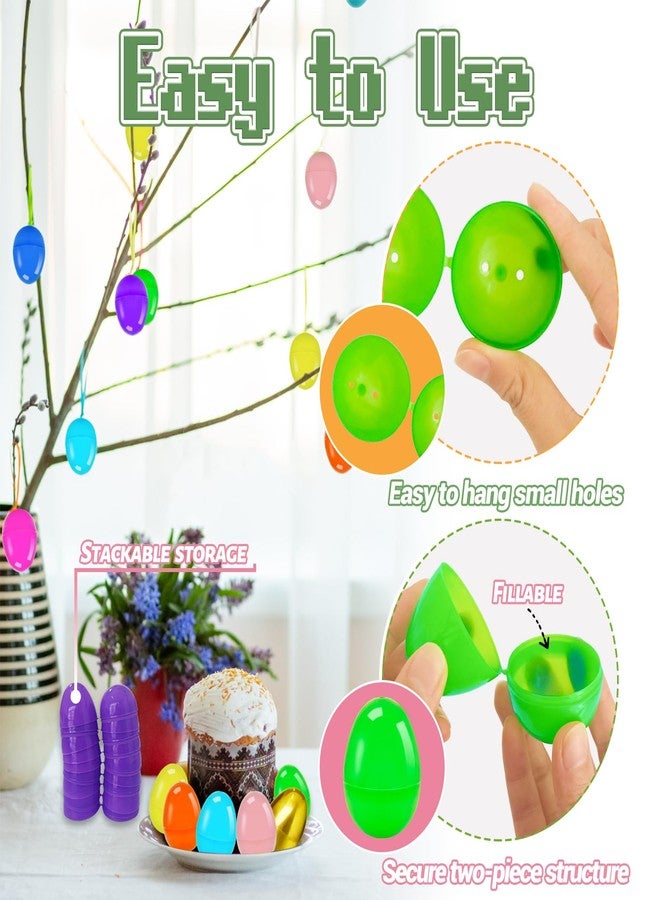 Bvrbaory 100 Pcs 2.4" Fillable Easter Eggs,Bulk Plastic Hinged Empty Eggs,Bright Colorful Easter Egg,Assorted Colors for Easter Egg Hunt,Basket Stuffers,Party Favors,Treasure Box,Classroom Prizes - Image 4