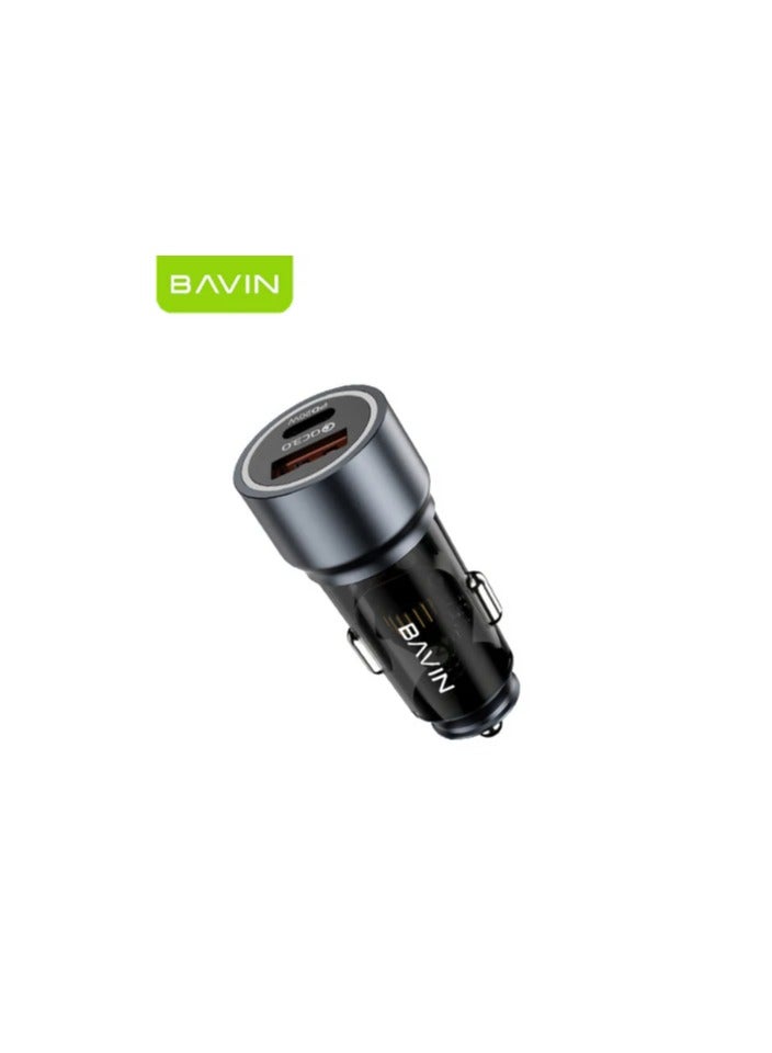 Bavin BAVIN PC926 PD 20W USB-C QC3.0 18W USB Fast Charging Car Charger Compatible for iPhone / Samsung Mobile  - Image 1