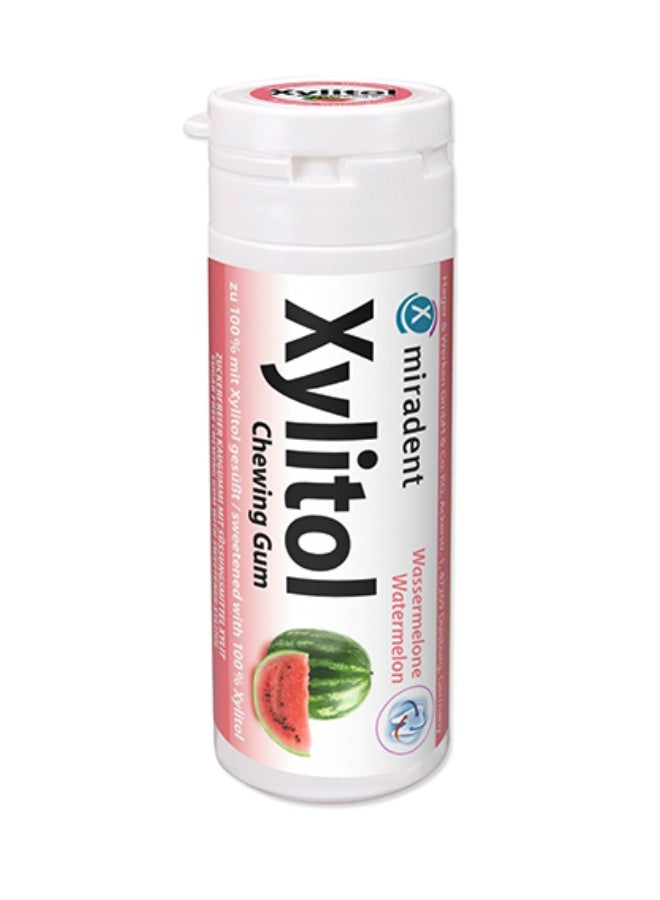 Miradent Xylitol Chewing Gum Watermelon Flavor Sugar Free 30g - Image 1
