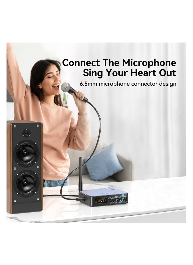 SYOSI Bluetooth 5.1 Receiver for Home Stereo, 4-in-1 (with Remote) for Home Stereo TV, HiFi Wireless Audio Adapter with 3.5mm AUX, RCA, 6.5mm Mic Connection, FM Radio, Low Latency NFC Audio Adapter  - Image 5