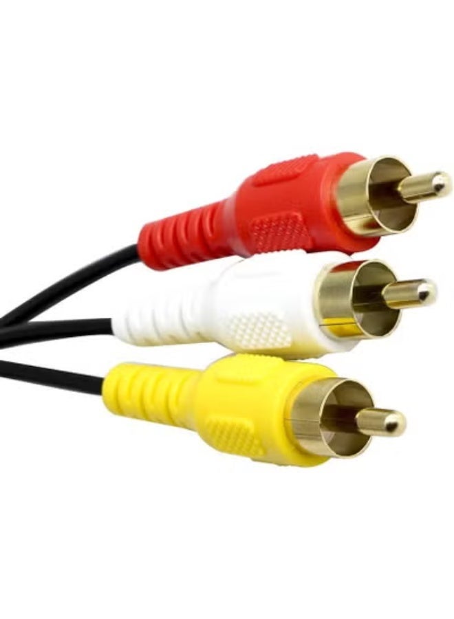 Lecxo 3 RCA to 3 RCA AV Cable – 3M Gold-Plated Audio Video Cable | High Quality Stereo AUX Cable for TV, DVD, Speaker, Home Theater, Projector - Image 5