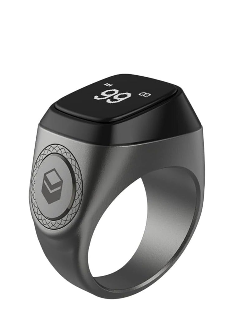 iQIBLA Smart Tasbih Zikr Ring New 2022 Aluminium alloy only 11.7g 20 MM GRAPHITE With Charging Box - Image 1