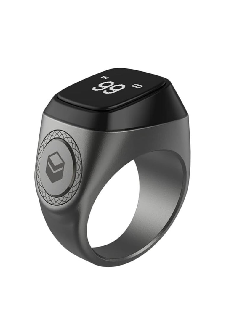 iQIBLA Smart Tasbih Zikr Ring New 2022 Aluminium alloy only 11.7g 20 MM GRAPHITE With Charging Box - Image 2