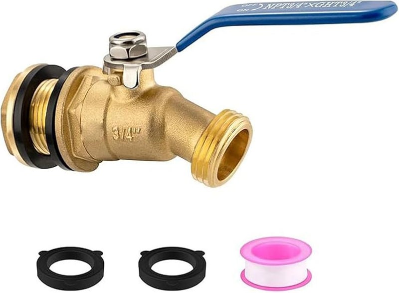 Brass 3 4 Inch Ball Valve Garden Hose Adapter Water Drainage Pipe Fitting - Image 4