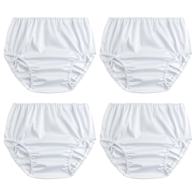 SMULPOOTI Rubber Training Pants for Toddlers Plastic Pants Swim Diaper Covers for Toddlers Premium Plastic Underwear Covers for Potty Training Rubber Pants for Toddlers 4 Packs White 6T - Image 1