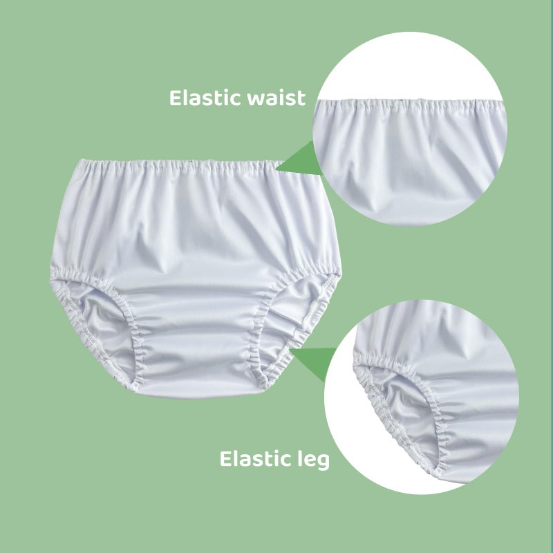 SMULPOOTI Rubber Training Pants for Toddlers Plastic Pants Swim Diaper Covers for Toddlers Premium Plastic Underwear Covers for Potty Training Rubber Pants for Toddlers 4 Packs White 6T - Image 5