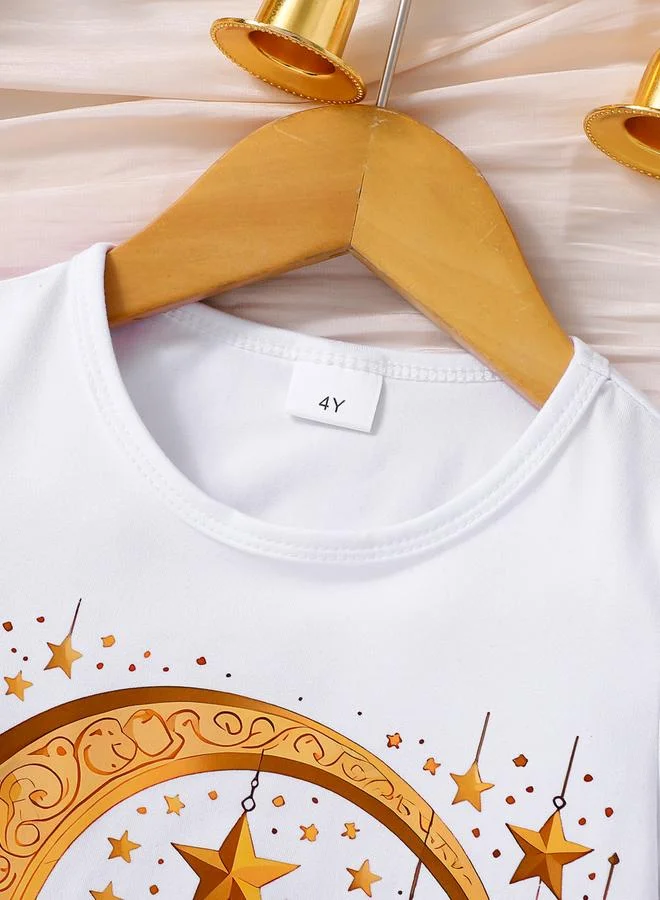 Take Two  Girls White Ramadan Kareem Graphic T-Shirt for Women | Best Price UAE