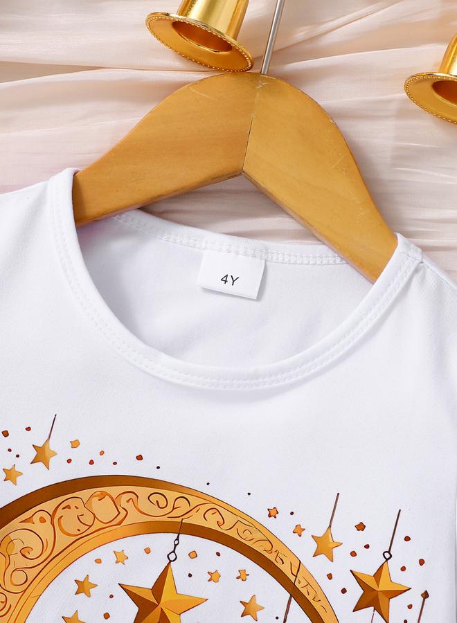Take Two Girls White Ramadan Kareem Graphic T-Shirt - Image 3