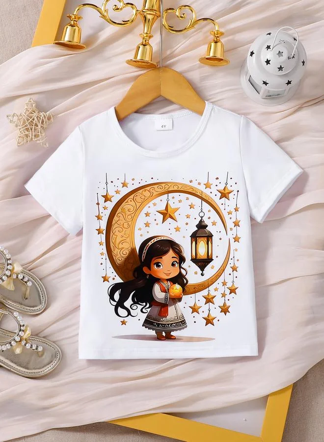 Take Two Girls White Ramadan Kareem Graphic T-Shirt