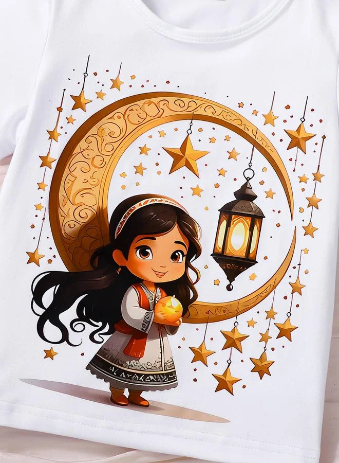 Take Two  Girls White Ramadan Kareem Graphic T-Shirt for Women | Best Price UAE