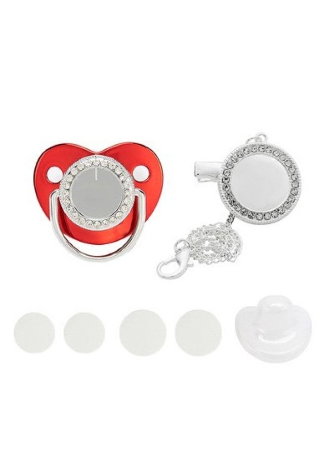 Popular Baby Pacifier With Diamond Chain Play Mouth Silicone Sleeping-shaped Thermal Transfer Blank Nipple