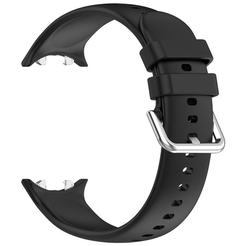 erorex For Honor Watch Fit / Fit Elegant Silver Buckle Solid Color Silicone Watch Band(Black) - Image 3