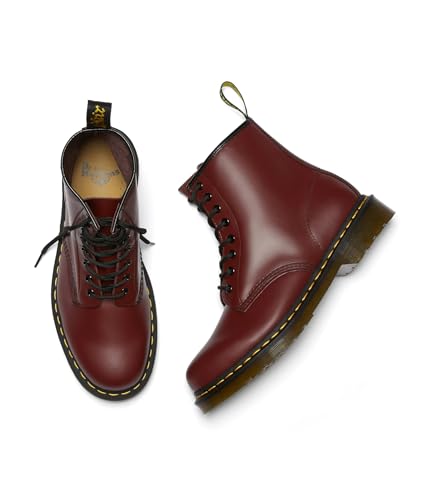 Dr Martens حذاء دكتور مارتنز يونيكس 1460 جلد ناعم 8 عيون، أحمر كرز، 8 نساء/7 رجال - Image 3