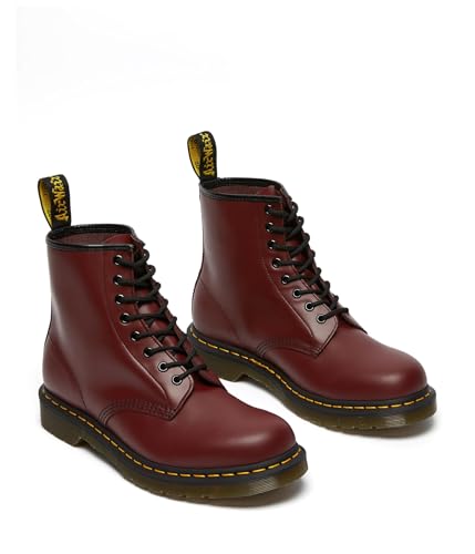 Dr Martens حذاء دكتور مارتنز يونيكس 1460 جلد ناعم 8 عيون، أحمر كرز، 8 نساء/7 رجال - Image 2