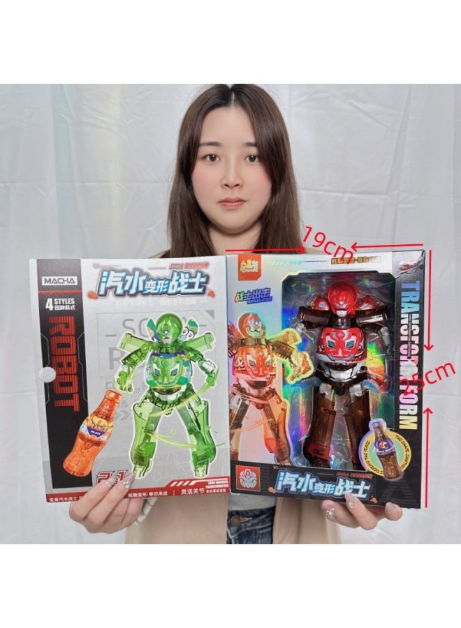 Chenghai Children's Oversized Box Deformed Assembled Mecha Robot Boy Toys Suit Stall Toys Gifts-Color:Transformed Soda Warrior - Image 1