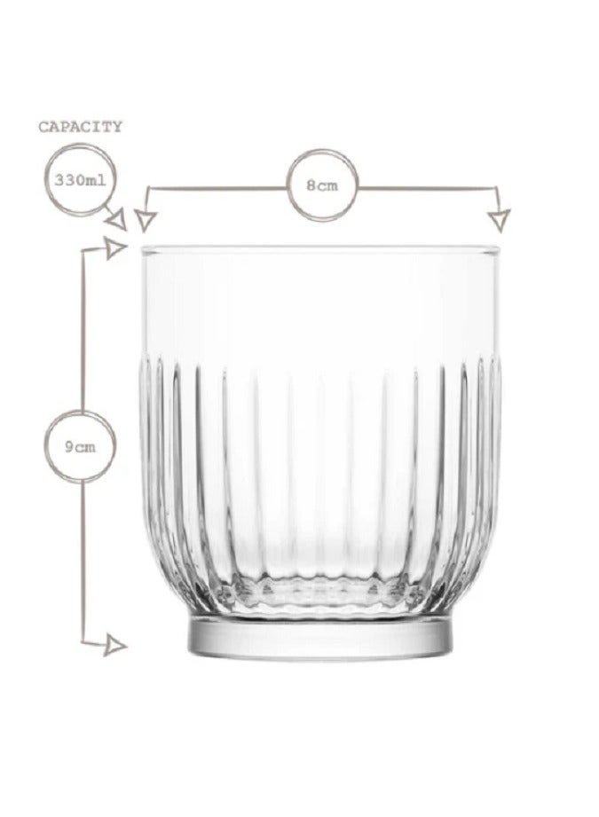 LAV 6 Pieces Tokyo Soft Drink Glass Set 330 Ml - Clear - Image 4