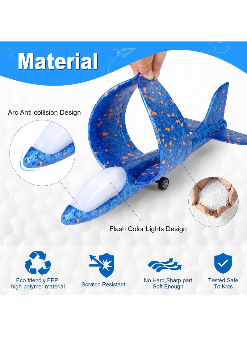 Flushrenic Airplane Launcher Toy, 3-Piece Set 13.2-inch LED Foam Glider Launcher Boy's Airplane Toy, 2 Flight Modes, Suitable for Outdoor Flying Toys Theme Parties, Birthdays, and Fun-Filled Activities. - Image 4