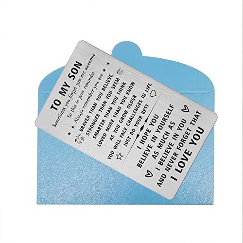 SOUSYOKYO I Love My Son Gifts, Inspirational Birthday Graduation Card for Awesome Son, Happy Fathers Day Present from Mom and Dad - Image 2
