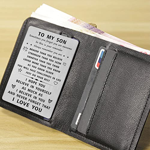 SOUSYOKYO I Love My Son Gifts, Inspirational Birthday Graduation Card for Awesome Son, Happy Fathers Day Present from Mom and Dad - Image 3