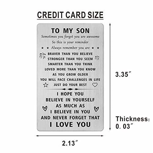 SOUSYOKYO I Love My Son Gifts, Inspirational Birthday Graduation Card for Awesome Son, Happy Fathers Day Present from Mom and Dad - Image 5