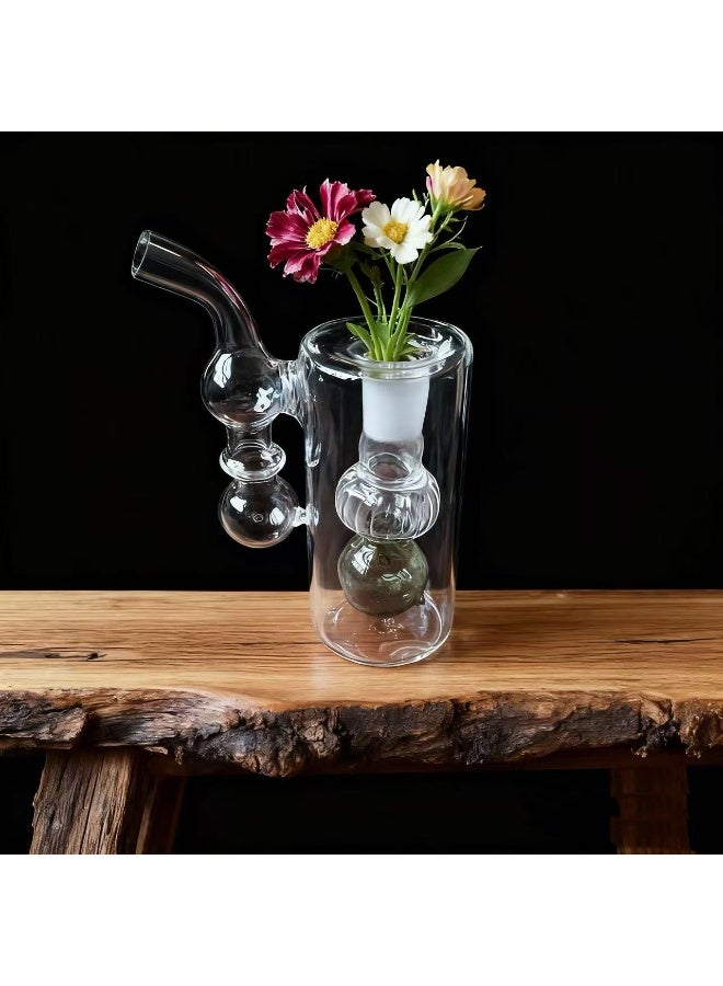 شيانغ مي مصباح زيت زجاجي ممتاز مقاوم للحرارة، زجاجة مزهرية زجاجية مصنوعة من مادة البورسليكات عالية الجودة للاستخدام طويل الأمد، مزهرية زجاجية شفافة (لون عشوائي) - Image 1