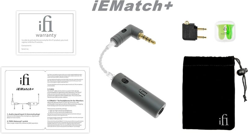 iFi iEMatch+ 3.5mm Male to Female Headphone Jack in-Ear-Monitor Audio/Optimizer/Attenuator - Image 3