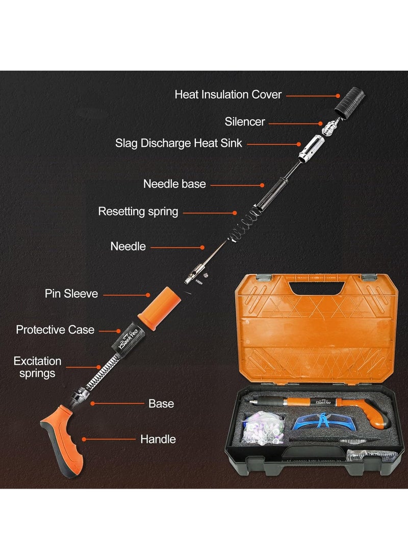 Generic Concrete Nail Gun Kit with 50pcs Nails, 5 Speed Adjustable Manual Steel Nail Gun, Wall Fastening Power Tool, Portable Nail Shooting Machine, Wall Anchor Wire Slotting Device Household Decor  - Image 4
