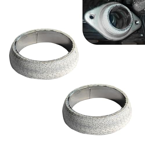 Opuweiy Exhaust Gasket 2 PCS Sealed Exhaust Manifold Gasket 25In Leakproof Exhausts Pipe Manifold Replacement for Car RV SUV Truck Silver - Image 1