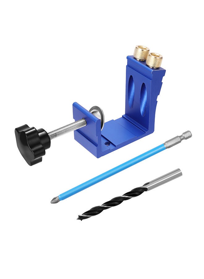 NIBEMINENT Woodworking Oblique Hole Locator Drilling Positioner Blue 26.5x6.5x13cm  - Image 1