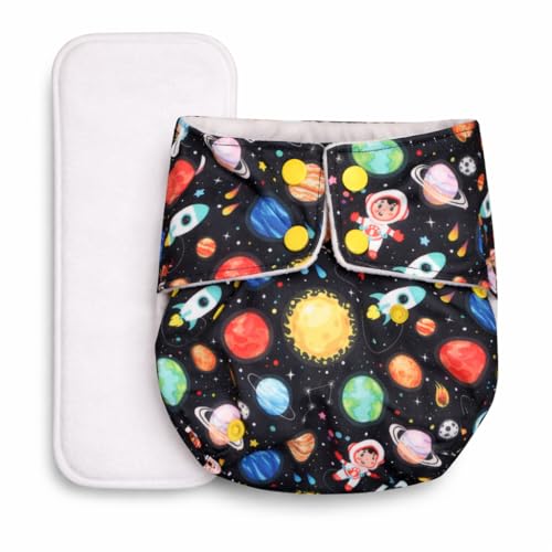 Little Pea Leak-Proof Free Size Cloth Diapers for 3 Months-3 Years—1 Adjustable Diaper Cover, 1 Absorbent Pad (Fits 5Kg-18kg), Washable, Reusable, Rash-Free with 6-Hour Absorbency, Pack of 1 - Image 1