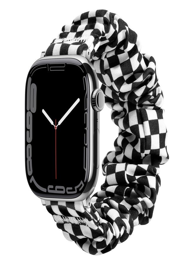 BMBMPT Scrunchie Elastic Watch Band Compatible with Apple Watch Band 38mm 40mm 41mm 42mm 44mm 45mm Cloth Soft Pattern Printed Fabric Wristband for iWatch Series 8 7 6 5 4 3 2 1 SE - Image 1