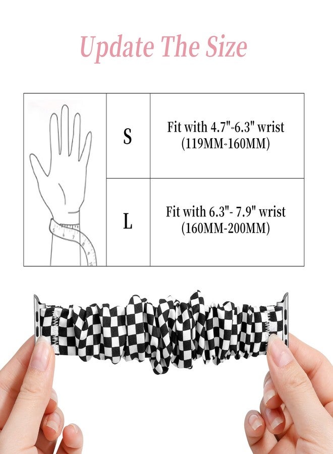 BMBMPT Scrunchie Elastic Watch Band Compatible with Apple Watch Band 38mm 40mm 41mm 42mm 44mm 45mm Cloth Soft Pattern Printed Fabric Wristband for iWatch Series 8 7 6 5 4 3 2 1 SE - Image 2