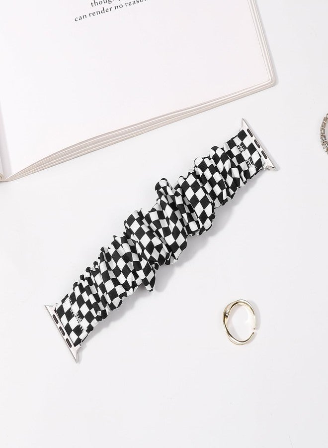 BMBMPT Scrunchie Elastic Watch Band Compatible with Apple Watch Band 38mm 40mm 41mm 42mm 44mm 45mm Cloth Soft Pattern Printed Fabric Wristband for iWatch Series 8 7 6 5 4 3 2 1 SE - Image 3