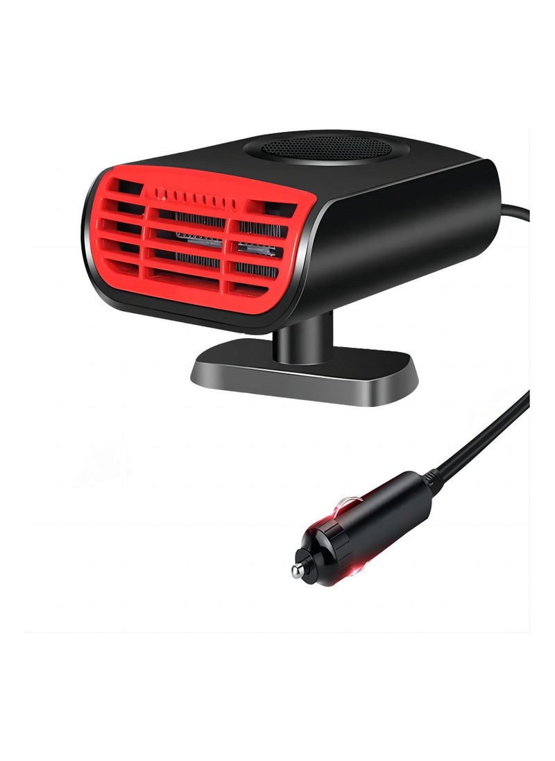 MUNTAQI Car Heater Defroster,12V 150W Portable Car Heater Defroster Fans 2 in 1 Heating and Cooling Fast Defrost Defogger with Plug in Cigarette Lighter, Window Defroster for Car, SUV, or Trucks, Reddish Blac - Image 1
