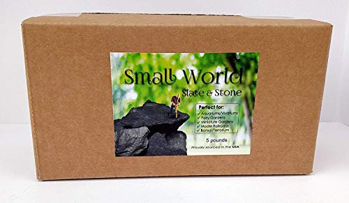 Small World Slate & Stone Natural Slate Stone 3 to 5 inch Rocks for Miniature and Fairy Garden, Aquascaping Aquariums, Reptile enclosures & Model Railroad. (5lbs) - Image 4