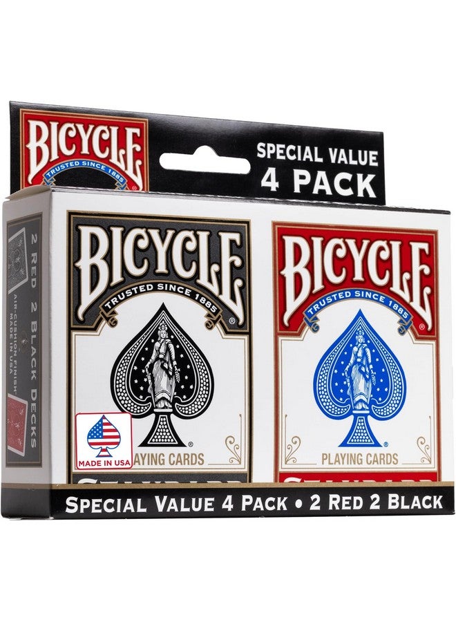 Bicycle Standard Index (Black/Red), Pack of 4 - Image 1