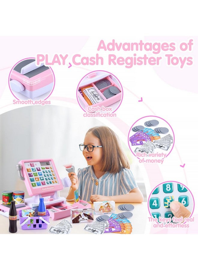 PLAY Kids Cash Register Toy - Pretend Play Calculator Register Toys With Microphone/Conveyors/Play Money/Scanner/Credit Card/Cans/Drink, 3+ Toddler Develops Early Math Skills Learning Toys - Image 5