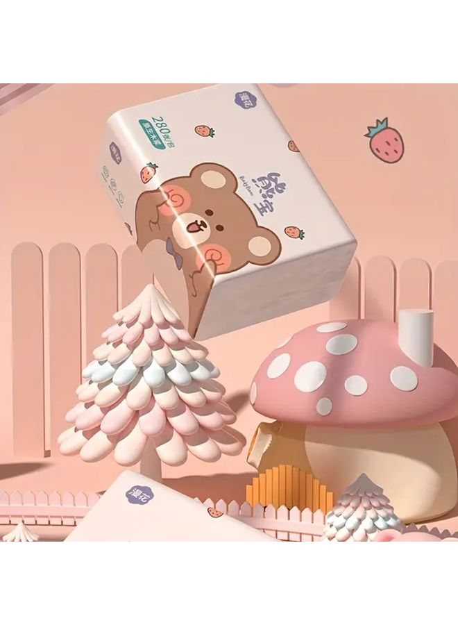 10 قطع مناديل ورقية ناعمة 4 طبقات 280 ورقة لكل منها مناديل يمكن التخلص منها بالجملة مناديل وجه بيضاء للاستخدام المنزلي والتجاري - Image 4