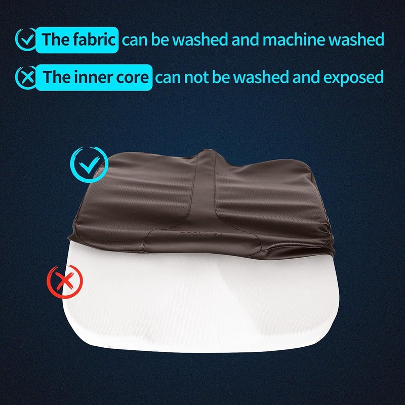 LARROUS Car Seat Cushion - Comfort Memory Foam Seat Cushion for Car Seat Driver, Tailbone (Coccyx) Pain Relief Pad, Car Seat Cushions for Driving, Office Chair Cushion (Brown) - Image 4