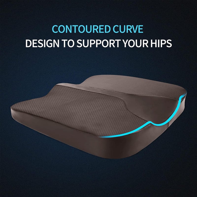 LARROUS Car Seat Cushion - Comfort Memory Foam Seat Cushion for Car Seat Driver, Tailbone (Coccyx) Pain Relief Pad, Car Seat Cushions for Driving, Office Chair Cushion (Brown) - Image 5