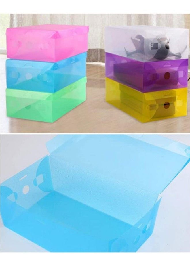 Generic - Clear Foldable Shoe Storage Boxes 1 Pack Stackable Heavy Duty Plastic Boot Storage Boxes Boot & Shoe Box Organizers - Image 1