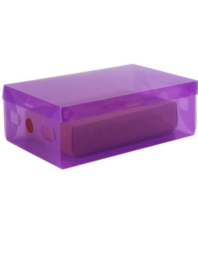 Generic - Clear Foldable Shoe Storage Boxes 1 Pack Stackable Heavy Duty Plastic Boot Storage Boxes Boot & Shoe Box Organizers - Image 1